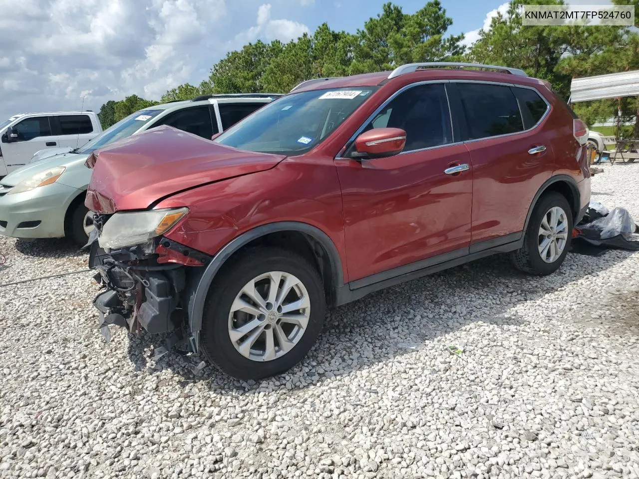 2014 Nissan Rogue S VIN: KNMAT2MT7FP524760 Lot: 67267904