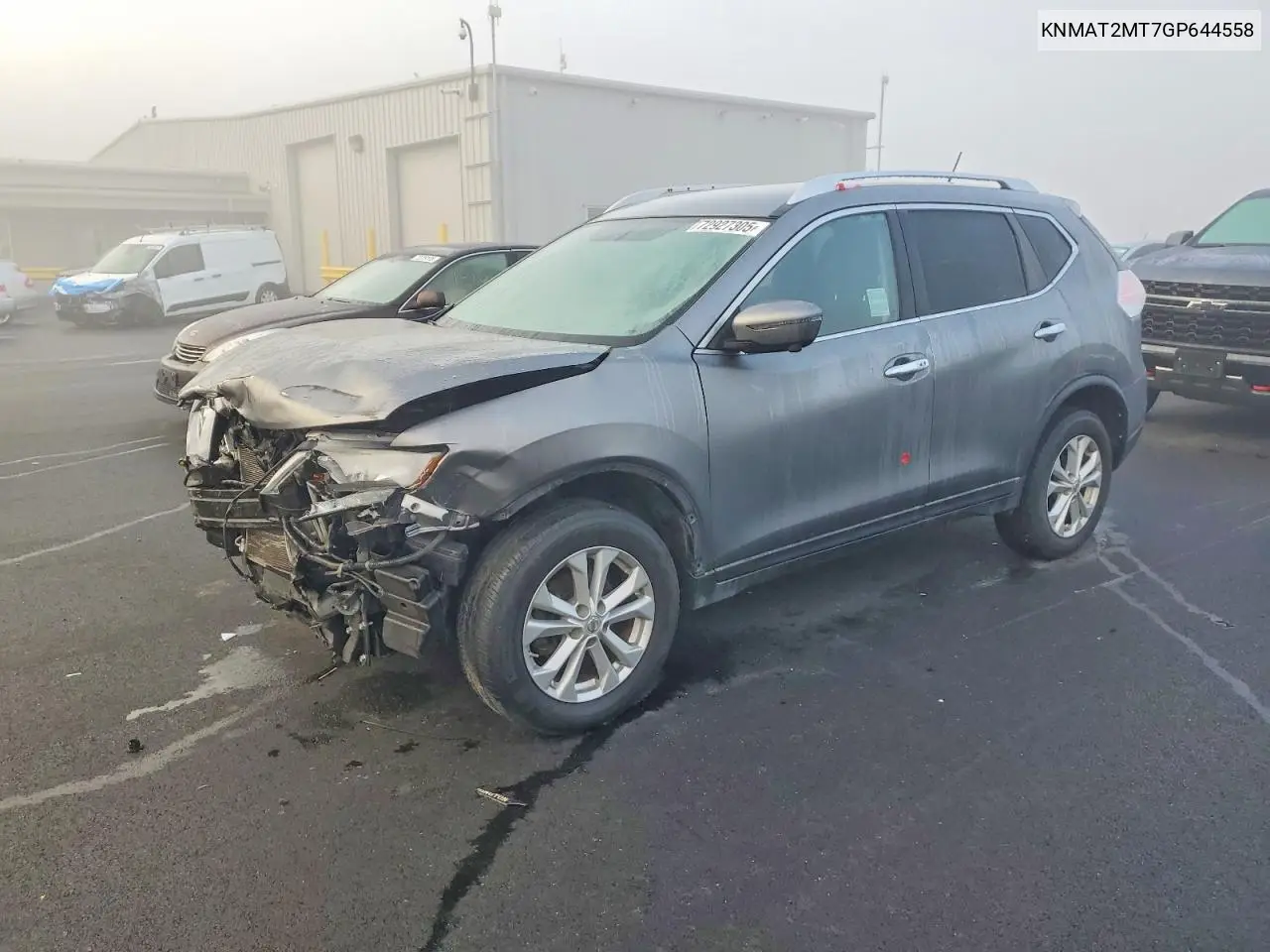 KNMAT2MT7GP644558 2016 Nissan Rogue Sv
