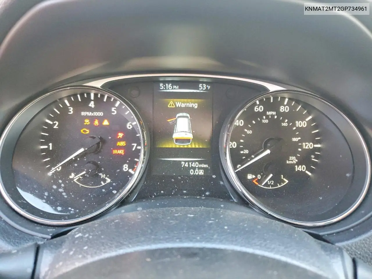 KNMAT2MT2GP734961 2016 Nissan Rogue S