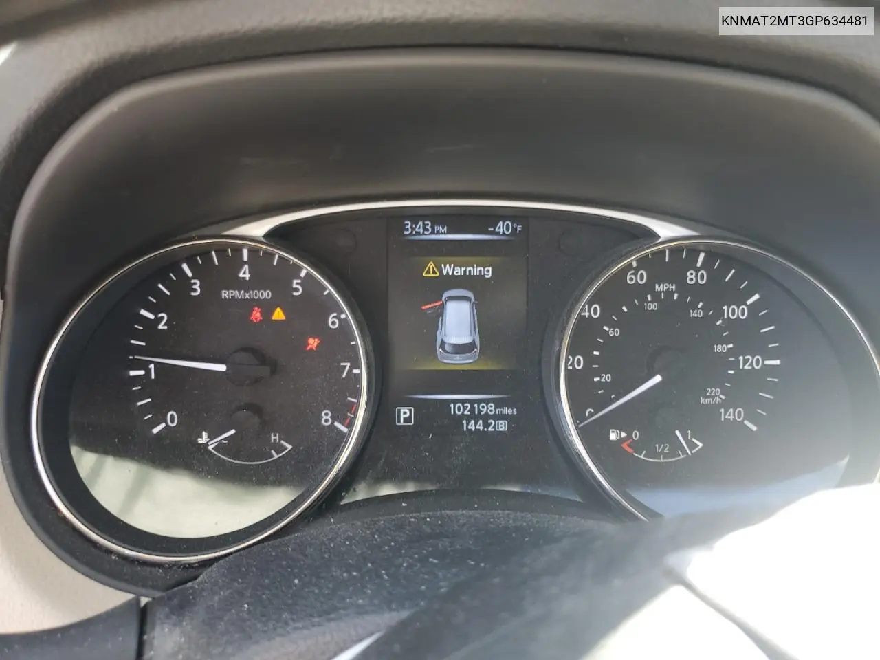 KNMAT2MT3GP634481 2016 Nissan Rogue S