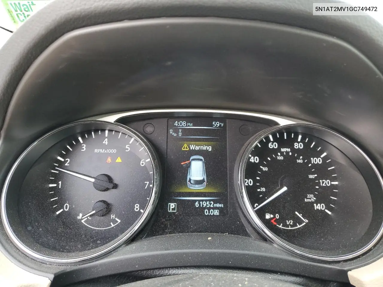 5N1AT2MV1GC749472 2016 Nissan Rogue S