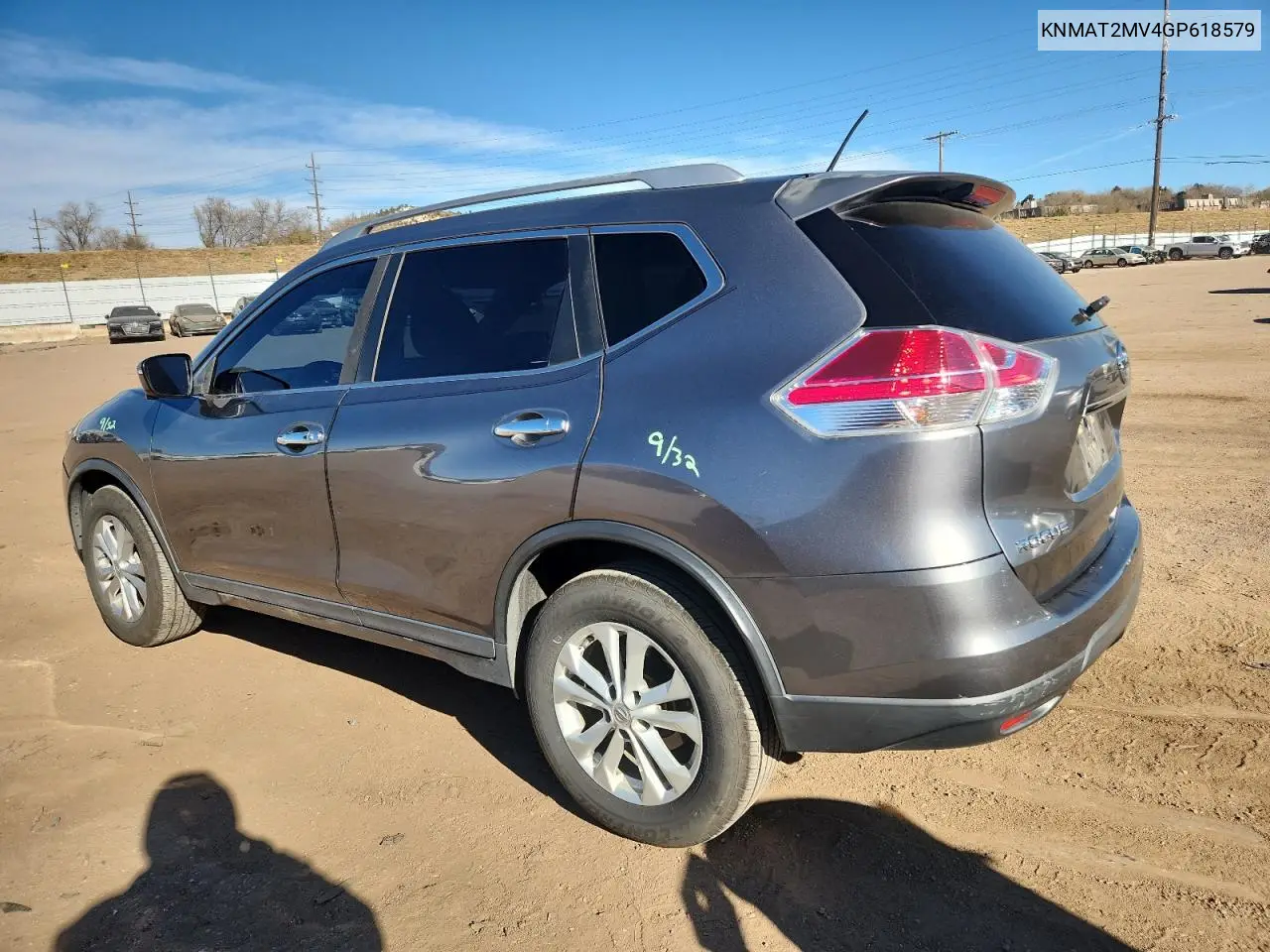 KNMAT2MV4GP618579 2016 Nissan Rogue S
