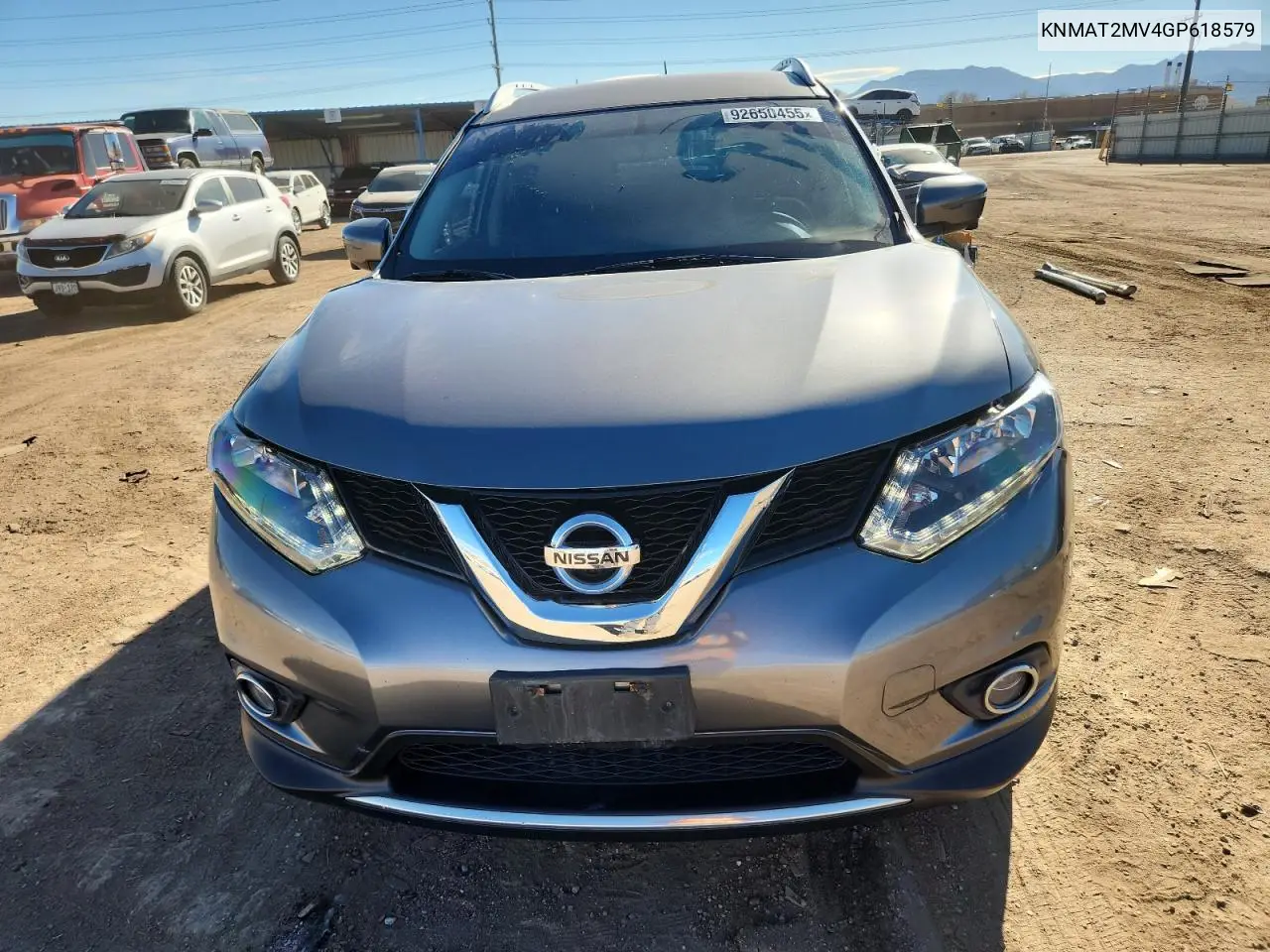 KNMAT2MV4GP618579 2016 Nissan Rogue S