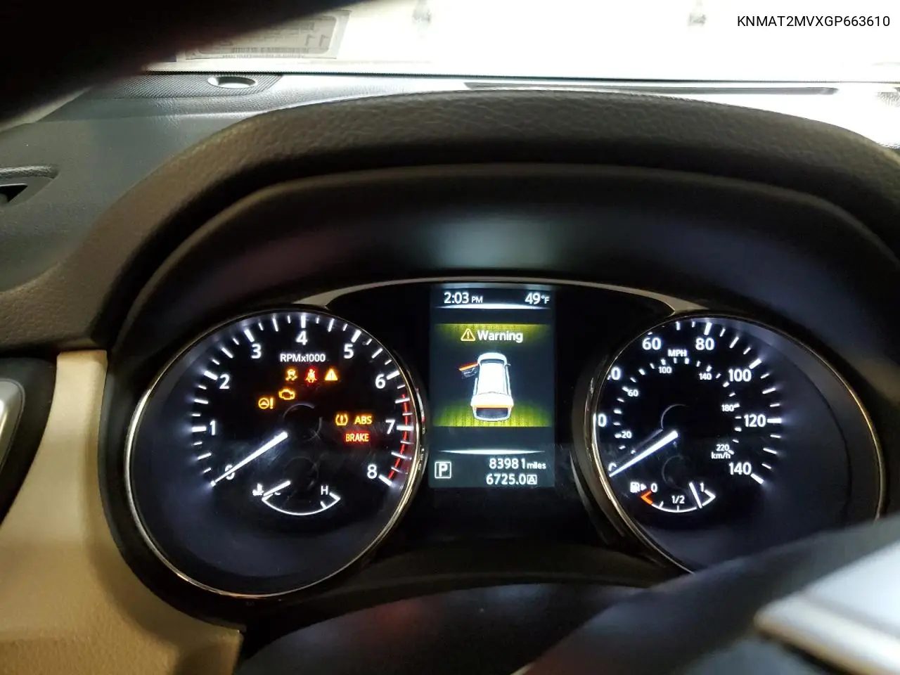 KNMAT2MVXGP663610 2016 Nissan Rogue S