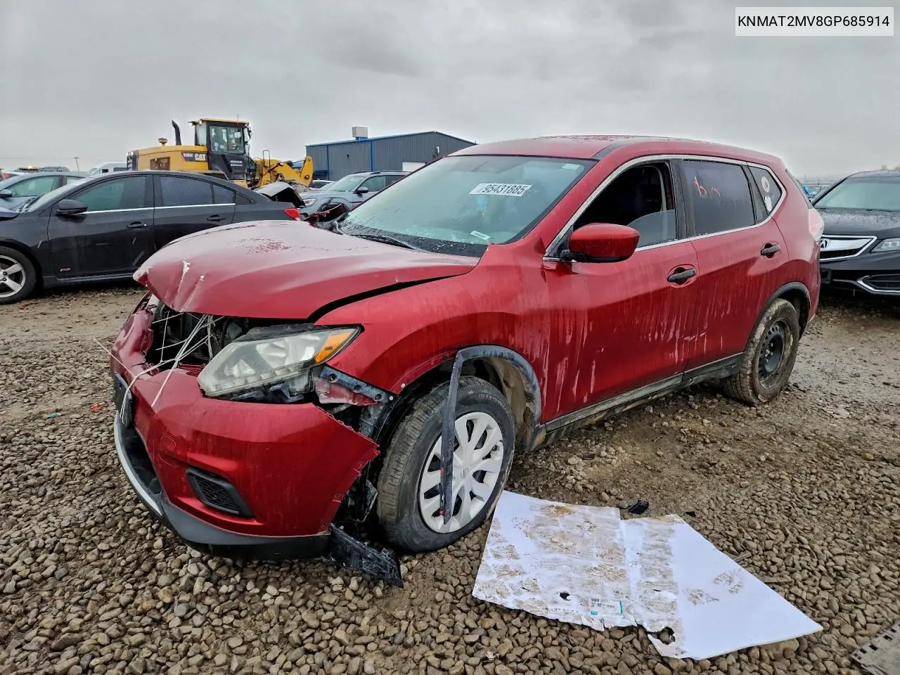 KNMAT2MV8GP685914 2016 Nissan Rogue S