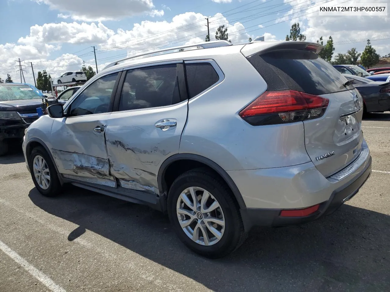 2017 Nissan Rogue S VIN: KNMAT2MT3HP600557 Lot: 71845814