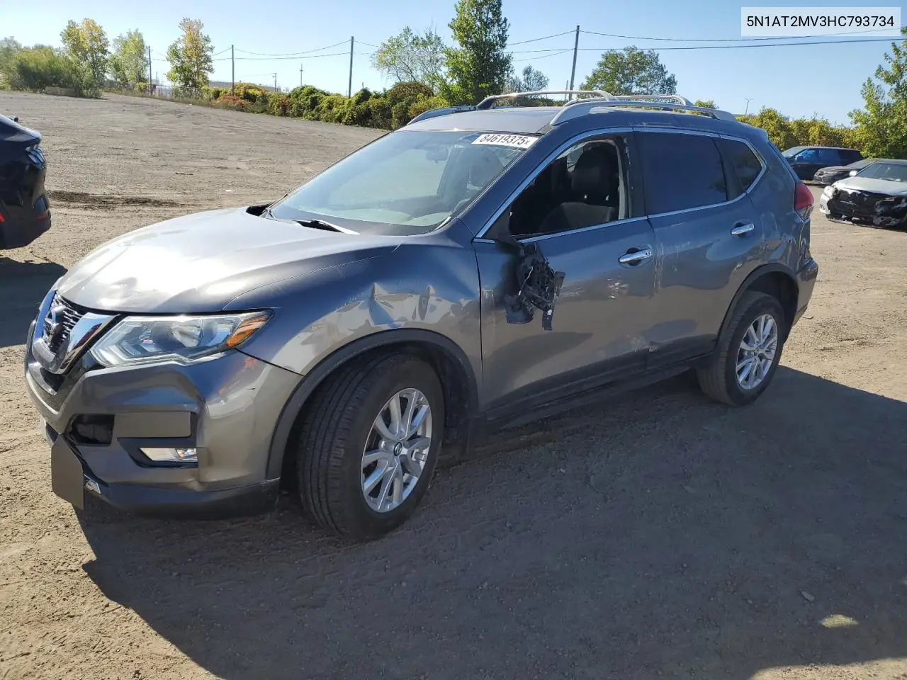5N1AT2MV3HC793734 2017 Nissan Rogue Sv