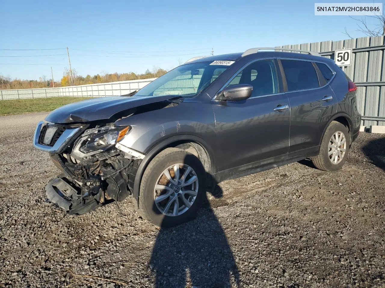 5N1AT2MV2HC843846 2017 Nissan Rogue Sv