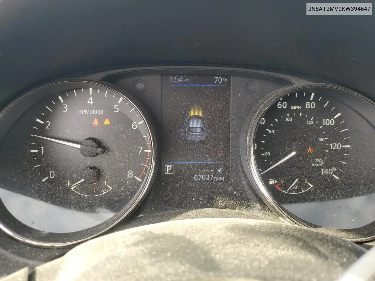 JN8AT2MV9KW394647 2019 Nissan Rogue S