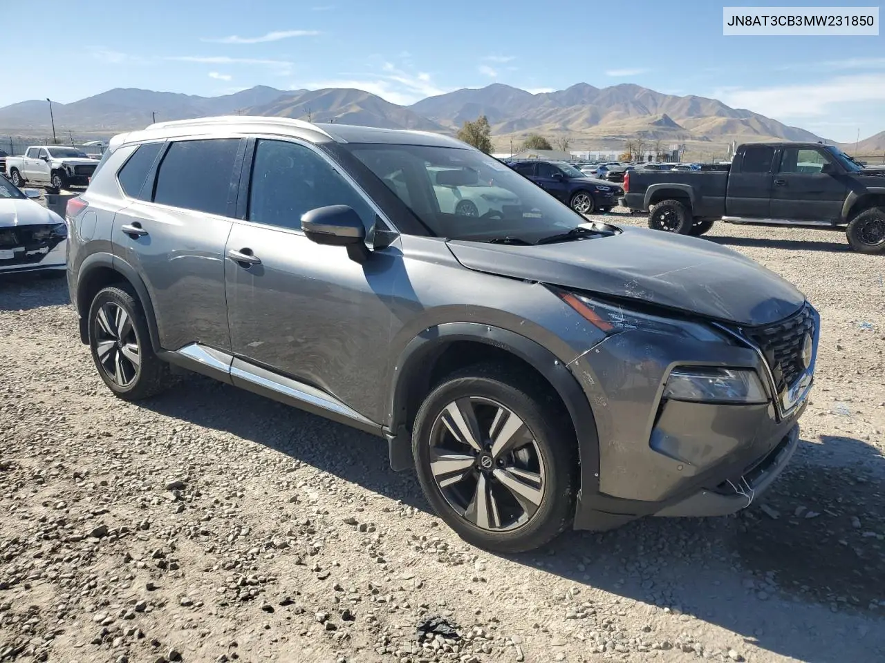 JN8AT3CB3MW231850 2021 Nissan Rogue Sl
