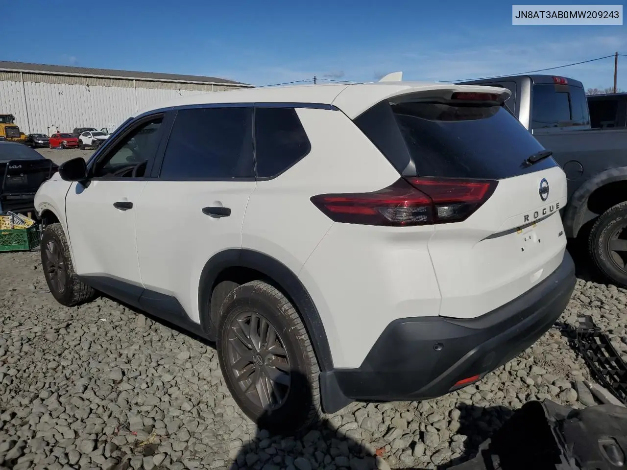 JN8AT3AB0MW209243 2021 Nissan Rogue S