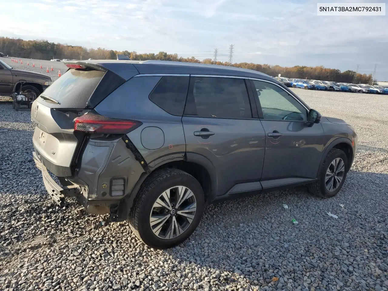 5N1AT3BA2MC792431 2021 Nissan Rogue Sv