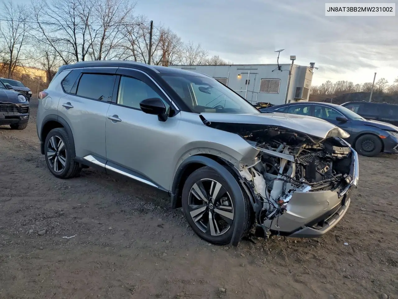 JN8AT3BB2MW231002 2021 Nissan Rogue Sv