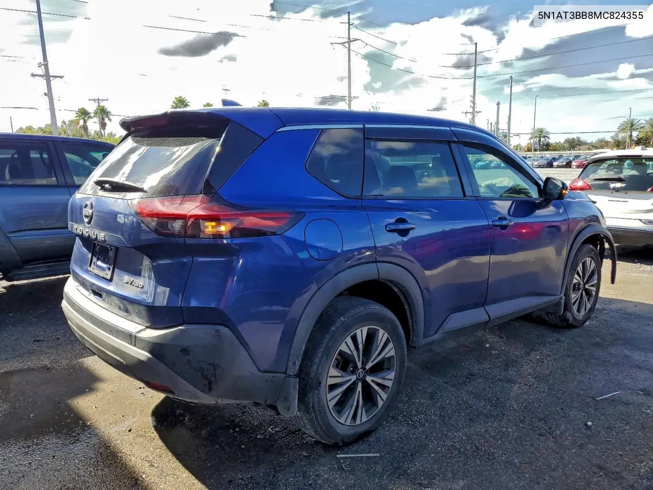 5N1AT3BB8MC824355 2021 Nissan Rogue Sv