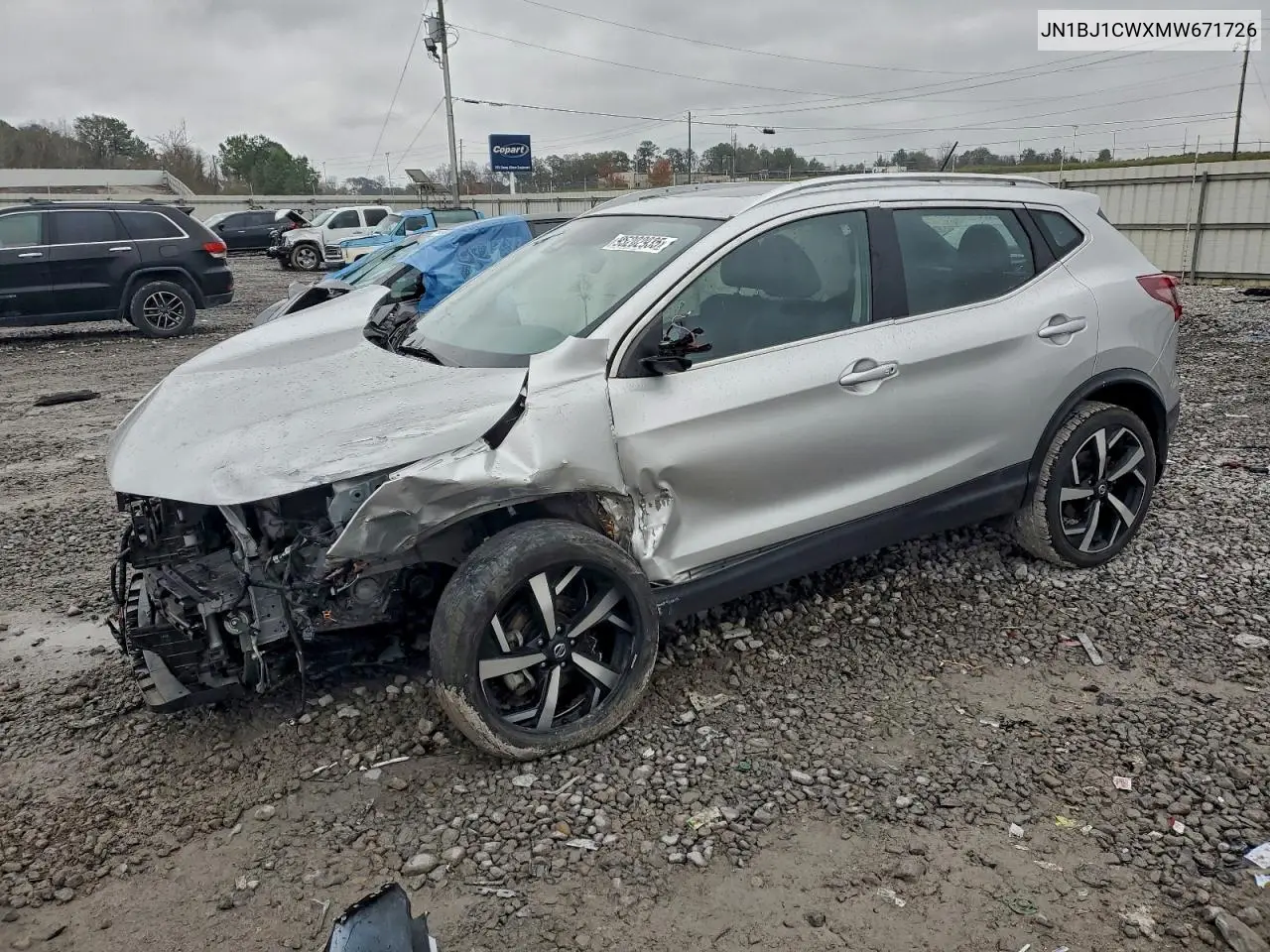 JN1BJ1CWXMW671726 2021 Nissan Rogue Sport Sl