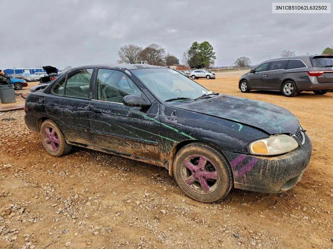 2002 Nissan Sentra Xe VIN: 3N1CB51D62L632502 Lot: 98621525
