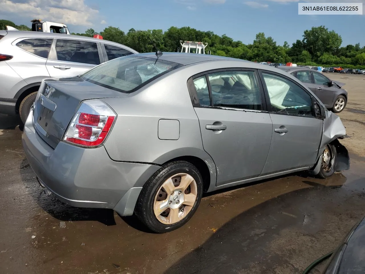 2008 Nissan Sentra 2.0 VIN: 3N1AB61E08L622255 Lot: 58230704