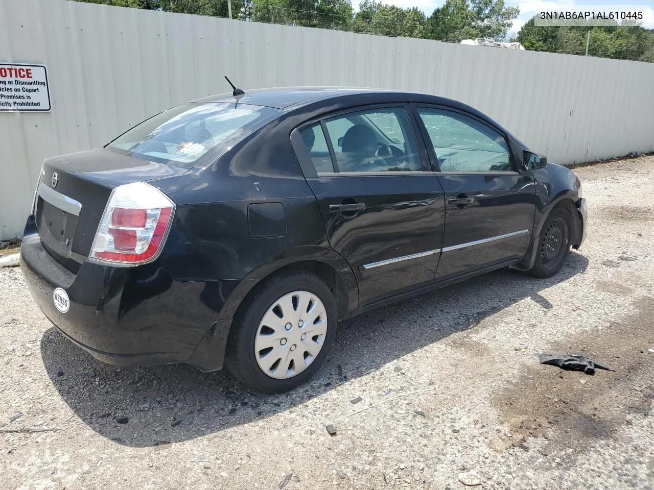 2010 Nissan Sentra 2.0 VIN: 3N1AB6AP1AL610445 Lot: 61206924