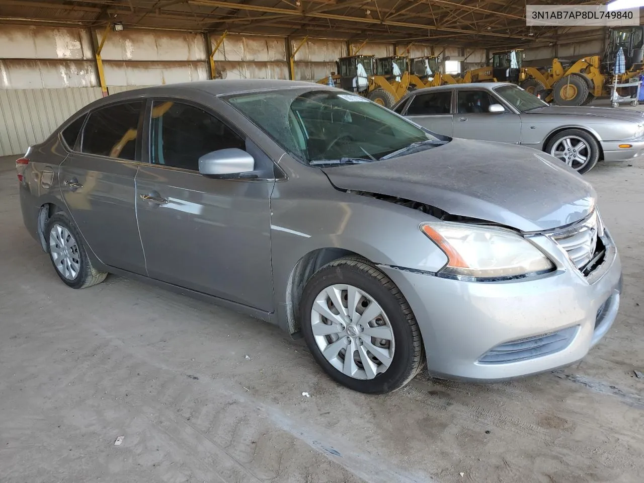 2013 Nissan Sentra S VIN: 3N1AB7AP8DL749840 Lot: 68717104