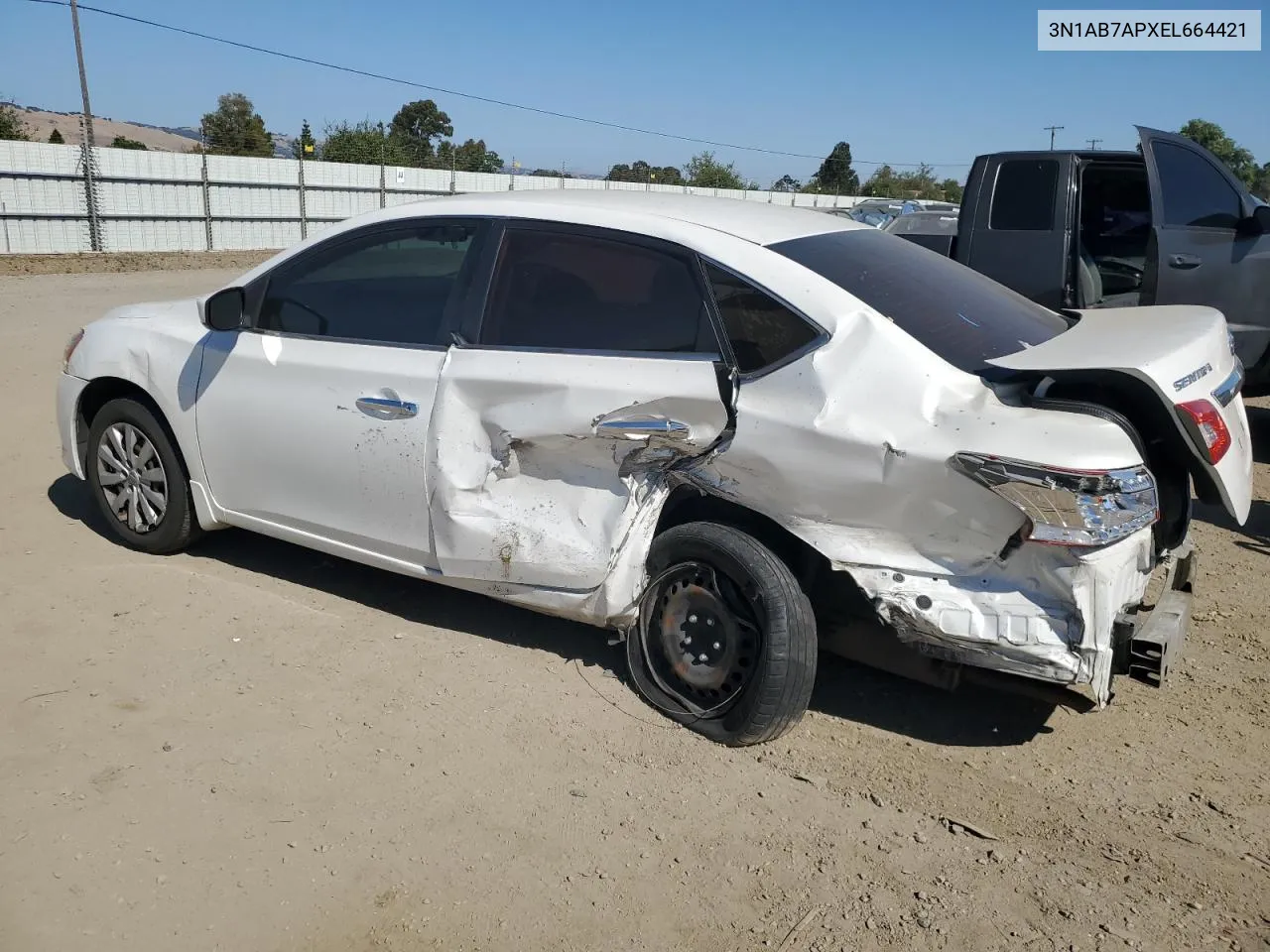 2014 Nissan Sentra S VIN: 3N1AB7APXEL664421 Lot: 56650094