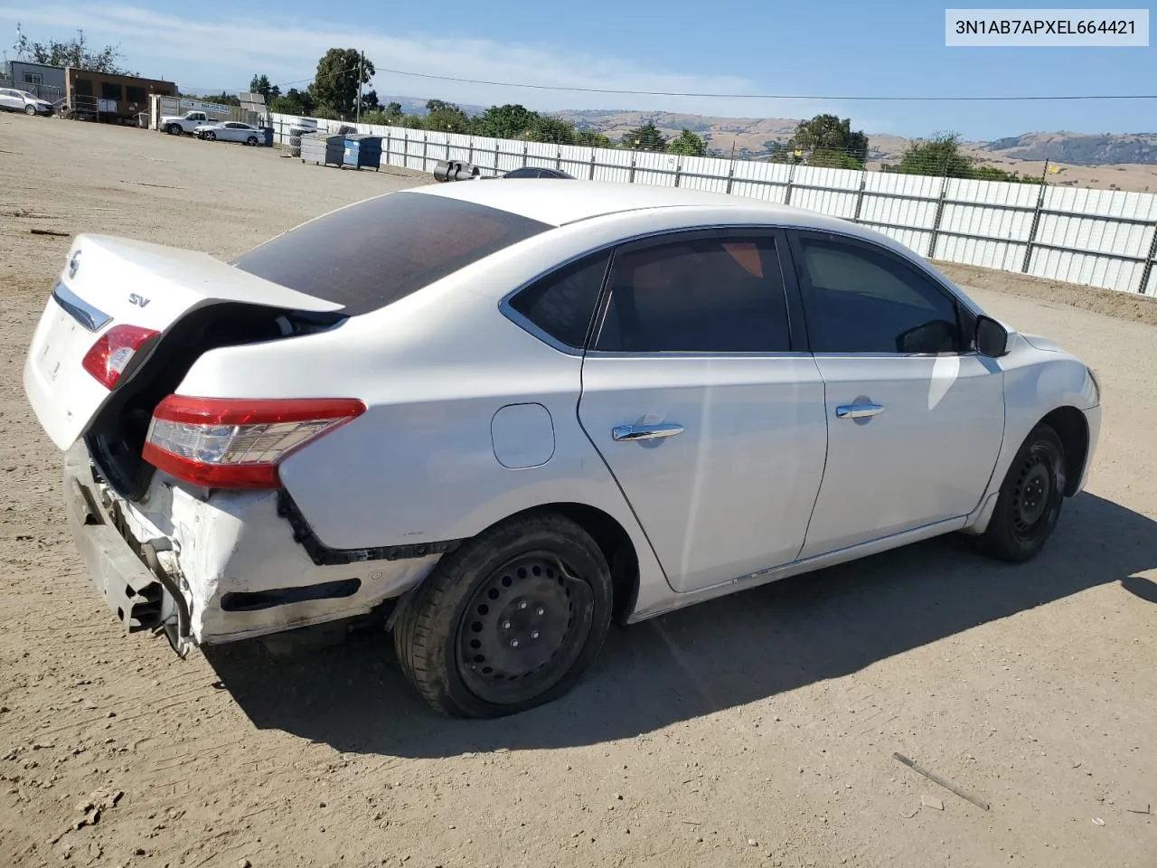 3N1AB7APXEL664421 2014 Nissan Sentra S