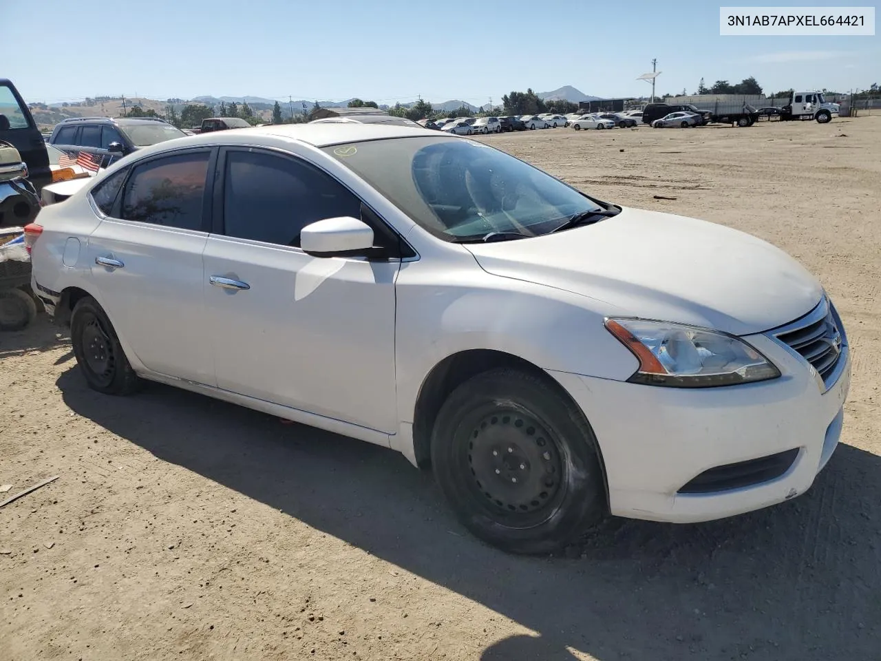 3N1AB7APXEL664421 2014 Nissan Sentra S