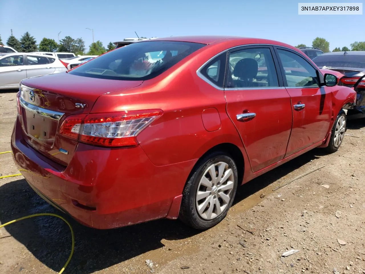 2014 Nissan Sentra S VIN: 3N1AB7APXEY317898 Lot: 56703594