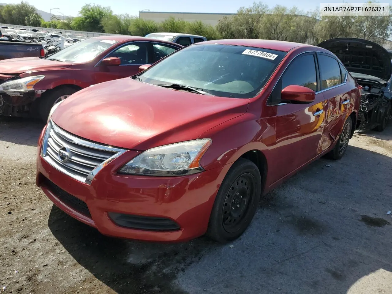 2014 Nissan Sentra S VIN: 3N1AB7AP7EL626371 Lot: 57278804