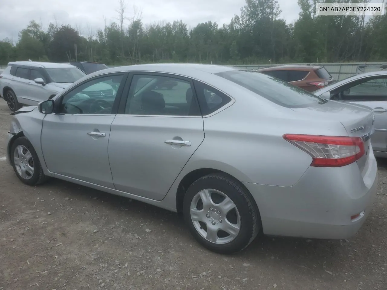 2014 Nissan Sentra S VIN: 3N1AB7AP3EY224320 Lot: 58217434