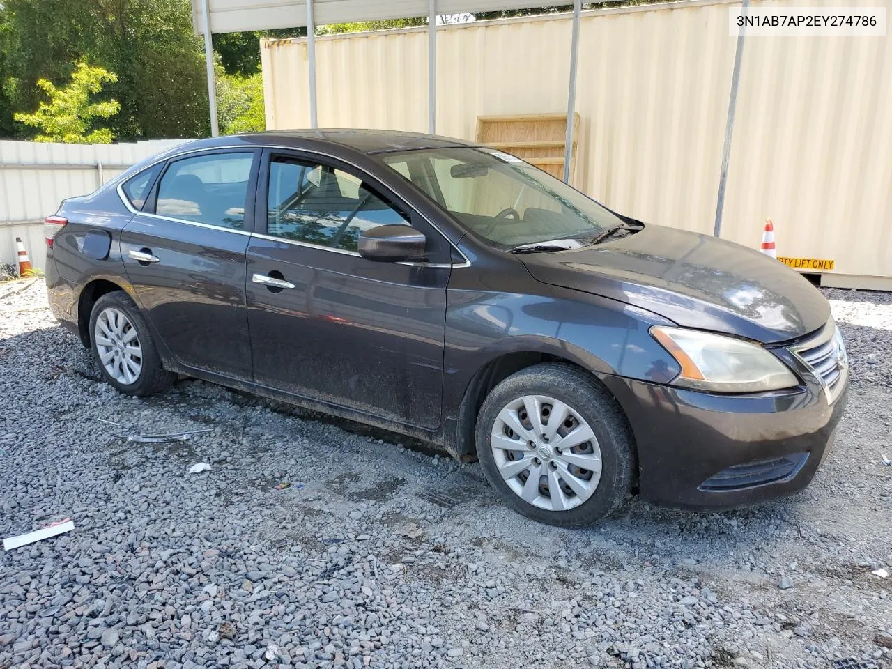 2014 Nissan Sentra S VIN: 3N1AB7AP2EY274786 Lot: 58651624