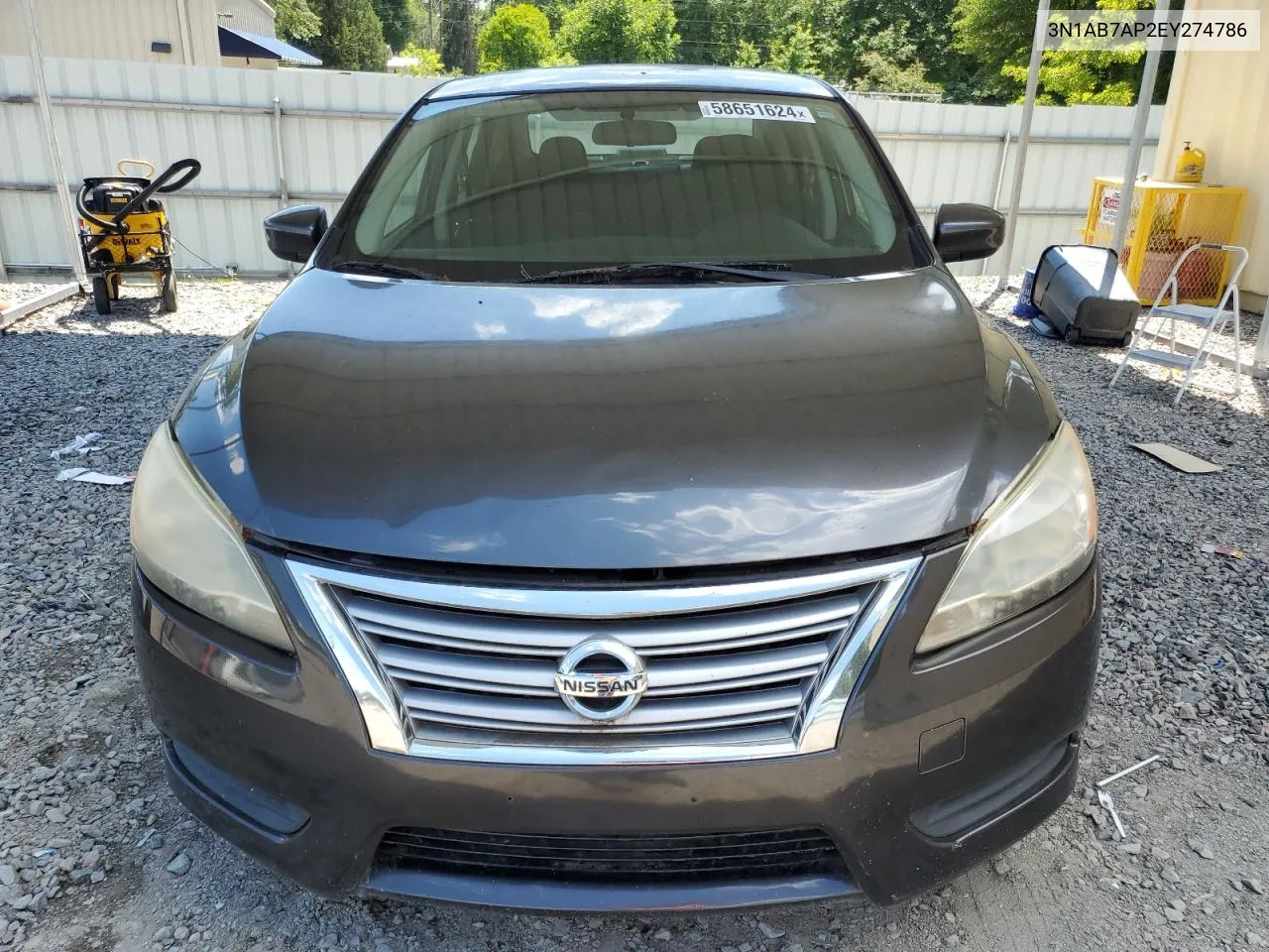 2014 Nissan Sentra S VIN: 3N1AB7AP2EY274786 Lot: 58651624