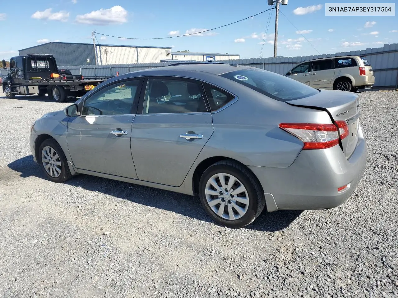 3N1AB7AP3EY317564 2014 Nissan Sentra S