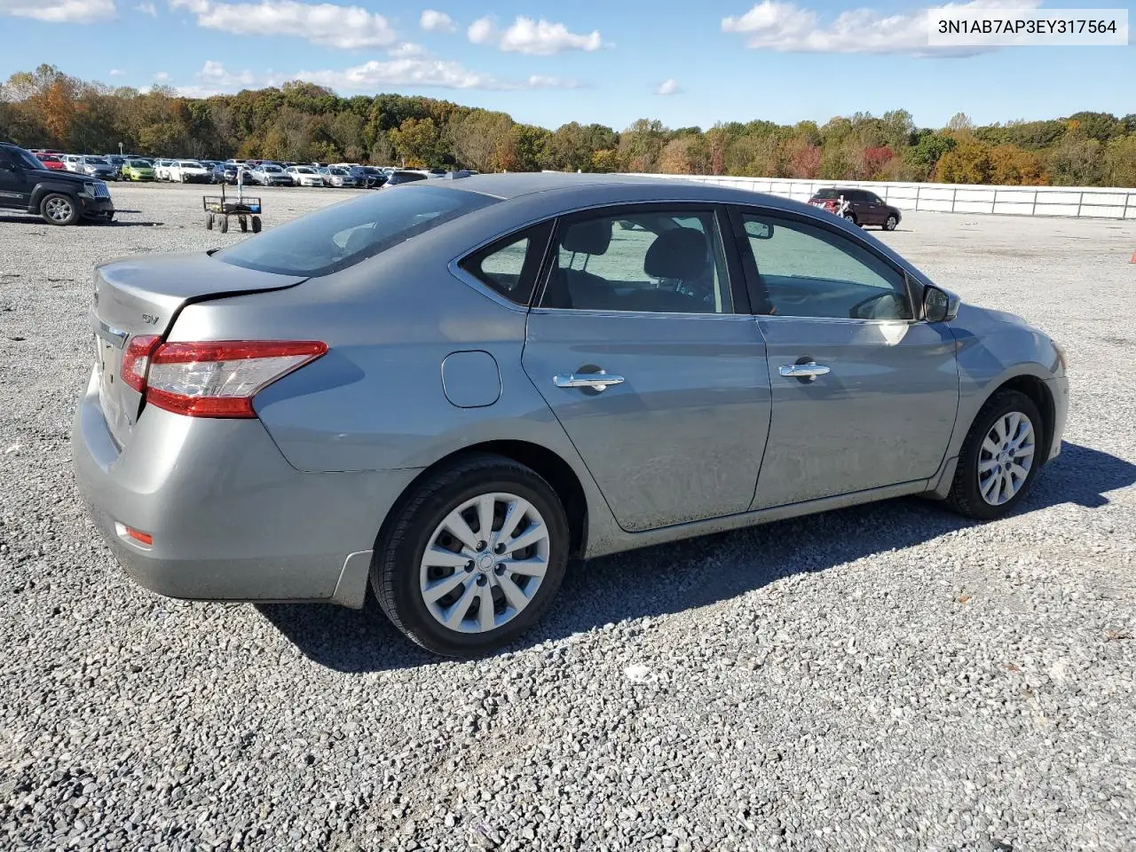 3N1AB7AP3EY317564 2014 Nissan Sentra S