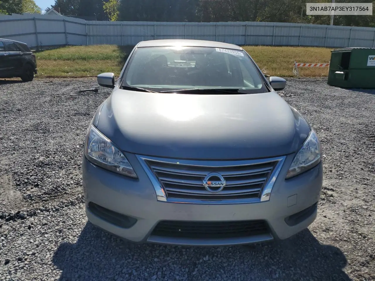 3N1AB7AP3EY317564 2014 Nissan Sentra S