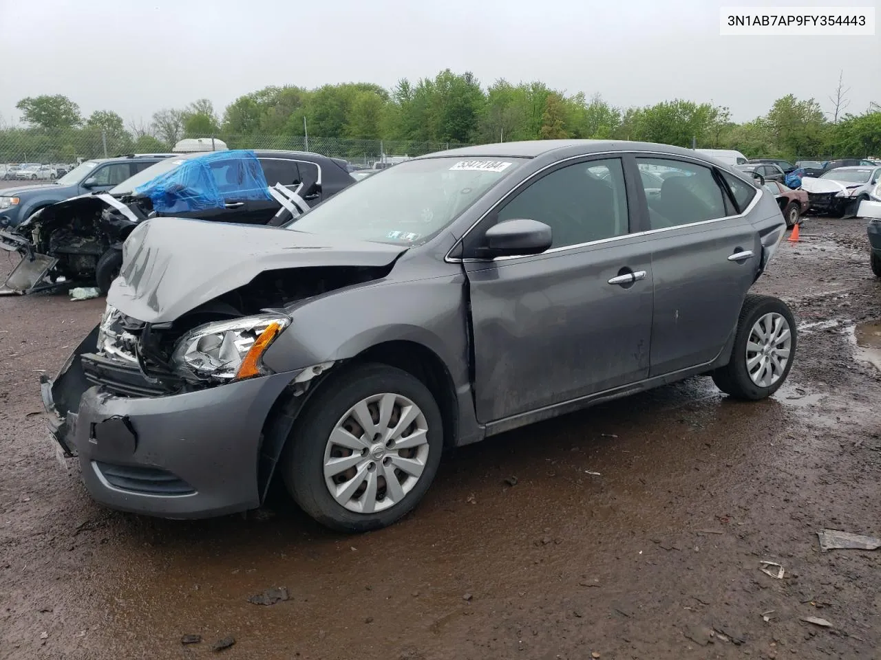 2015 Nissan Sentra S VIN: 3N1AB7AP9FY354443 Lot: 53472184