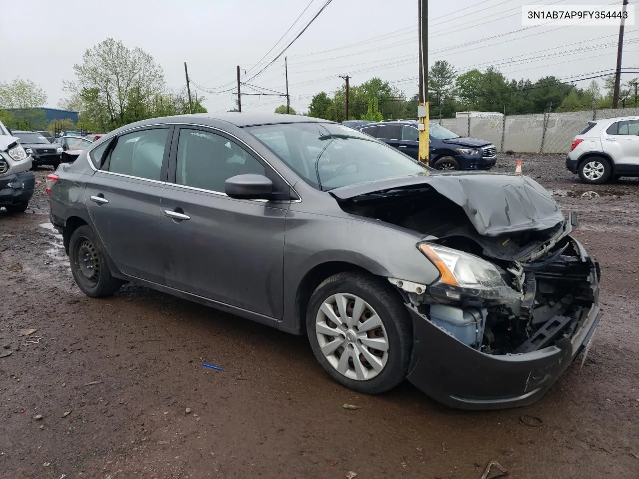 2015 Nissan Sentra S VIN: 3N1AB7AP9FY354443 Lot: 53472184