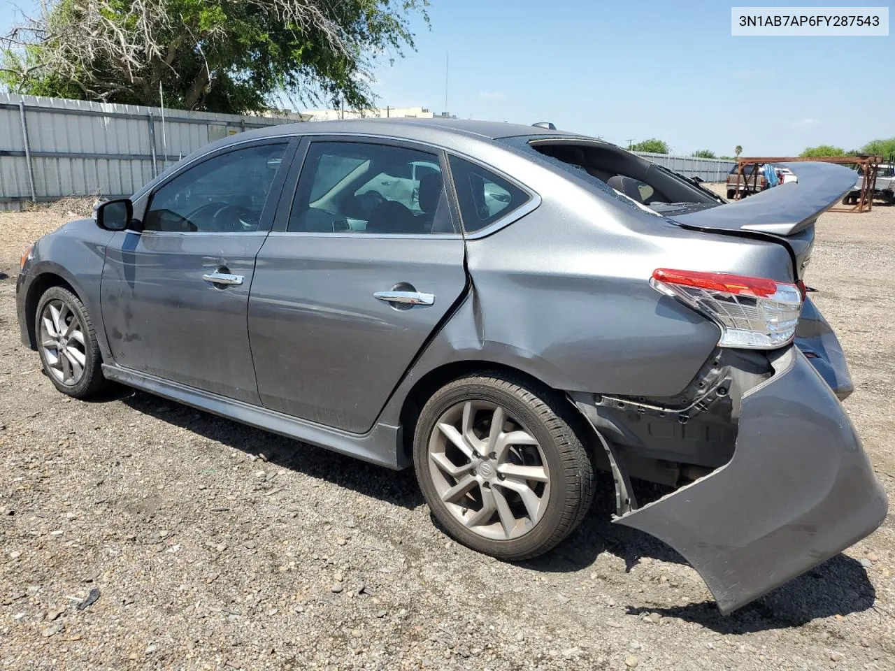 2015 Nissan Sentra S VIN: 3N1AB7AP6FY287543 Lot: 62102294