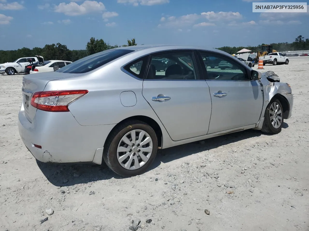 2015 Nissan Sentra S VIN: 3N1AB7AP3FY325956 Lot: 69260594