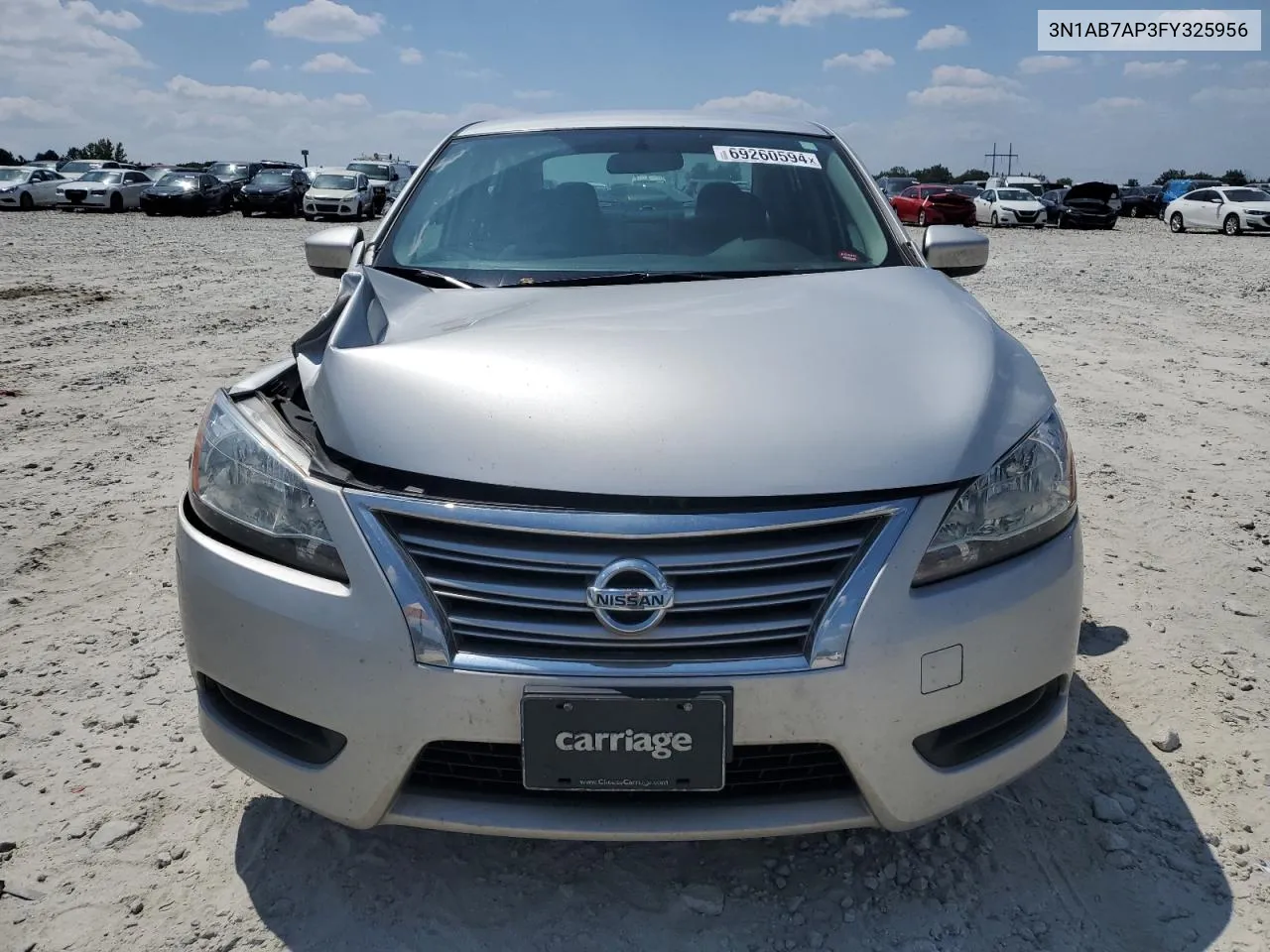 2015 Nissan Sentra S VIN: 3N1AB7AP3FY325956 Lot: 69260594