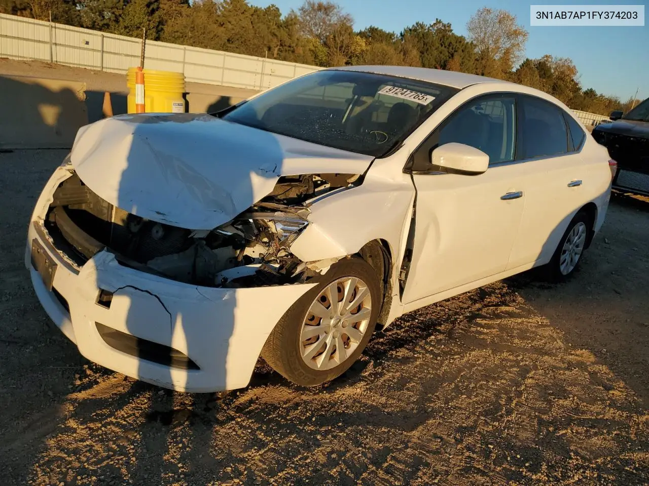 3N1AB7AP1FY374203 2015 Nissan Sentra S