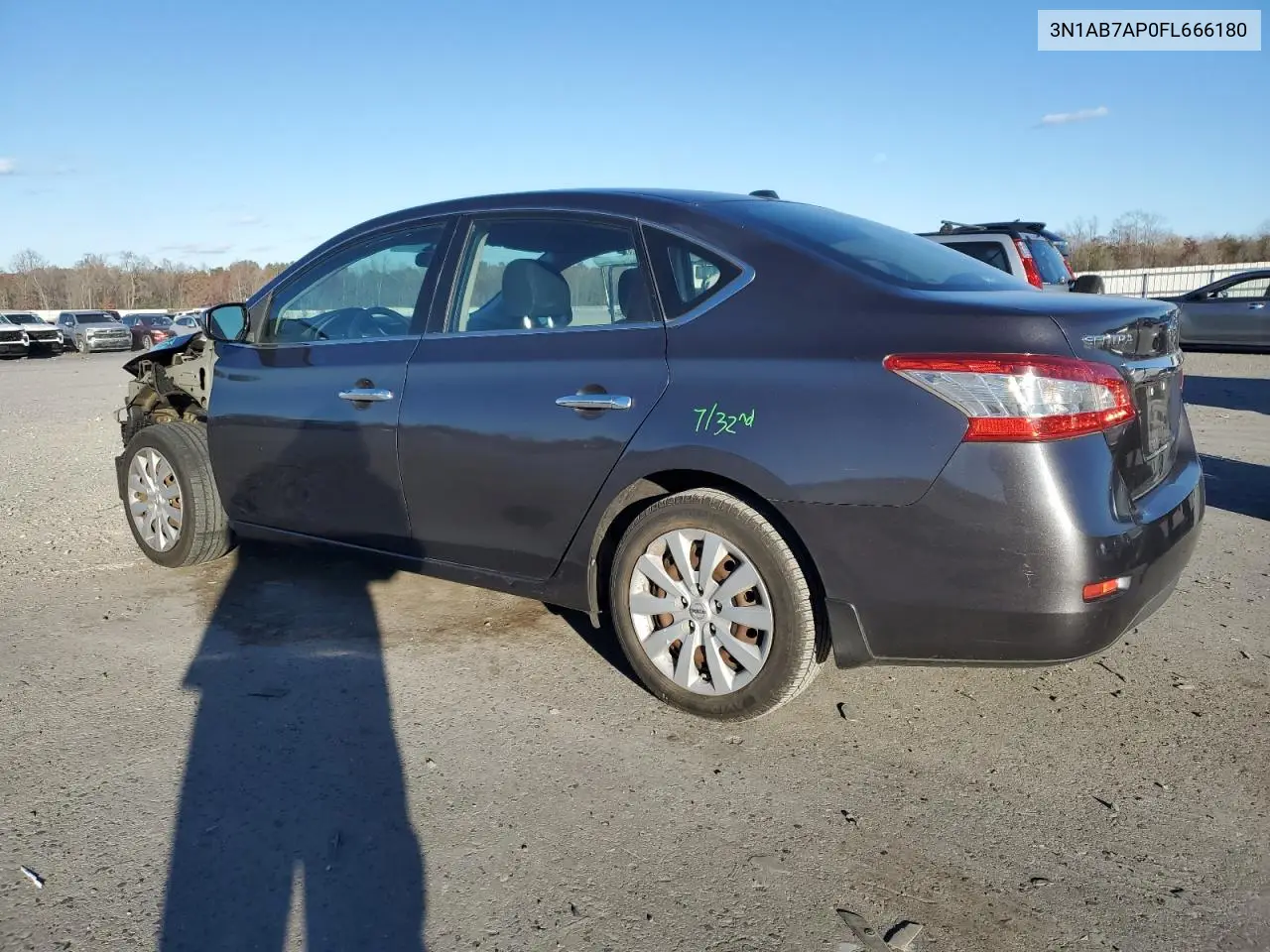 3N1AB7AP0FL666180 2015 Nissan Sentra S