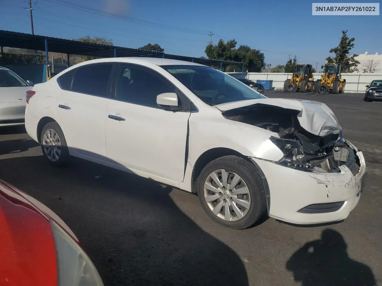 3N1AB7AP2FY261022 2015 Nissan Sentra S