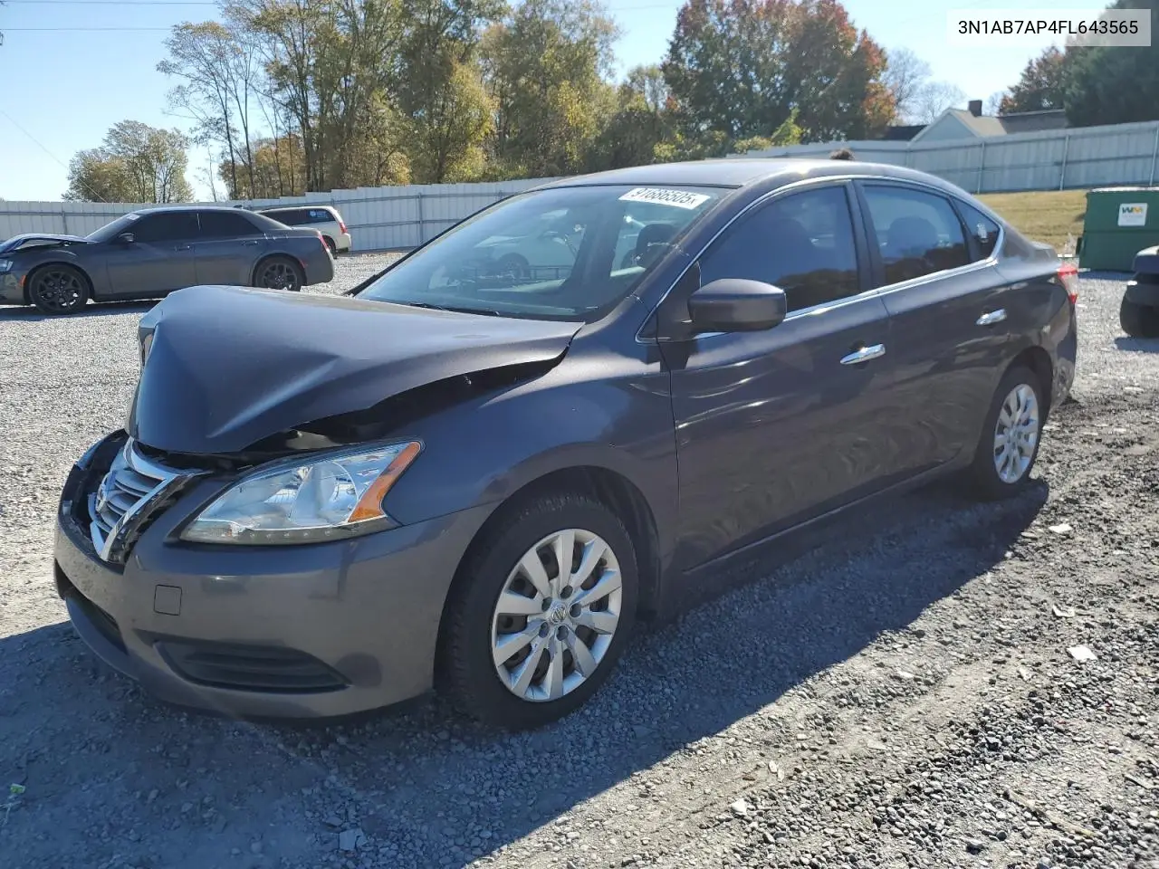 3N1AB7AP4FL643565 2015 Nissan Sentra S