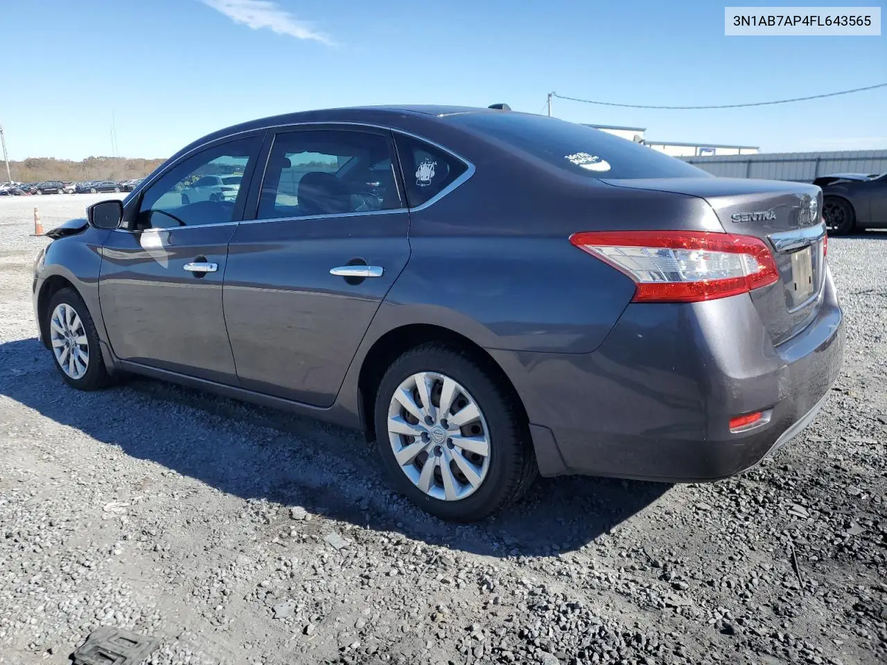 3N1AB7AP4FL643565 2015 Nissan Sentra S