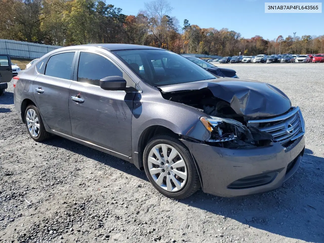 3N1AB7AP4FL643565 2015 Nissan Sentra S