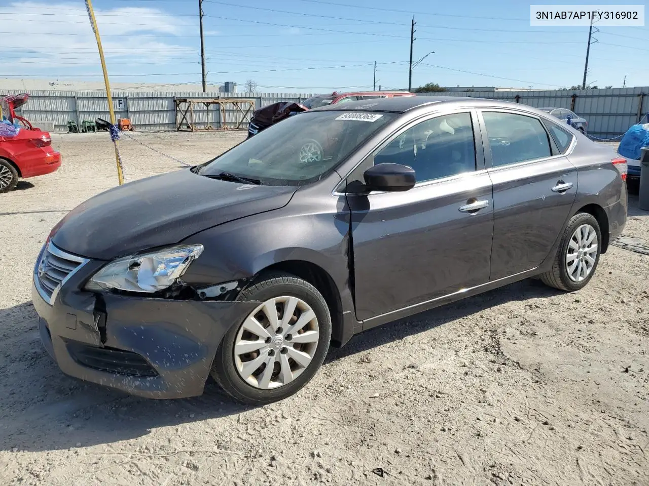 3N1AB7AP1FY316902 2015 Nissan Sentra S