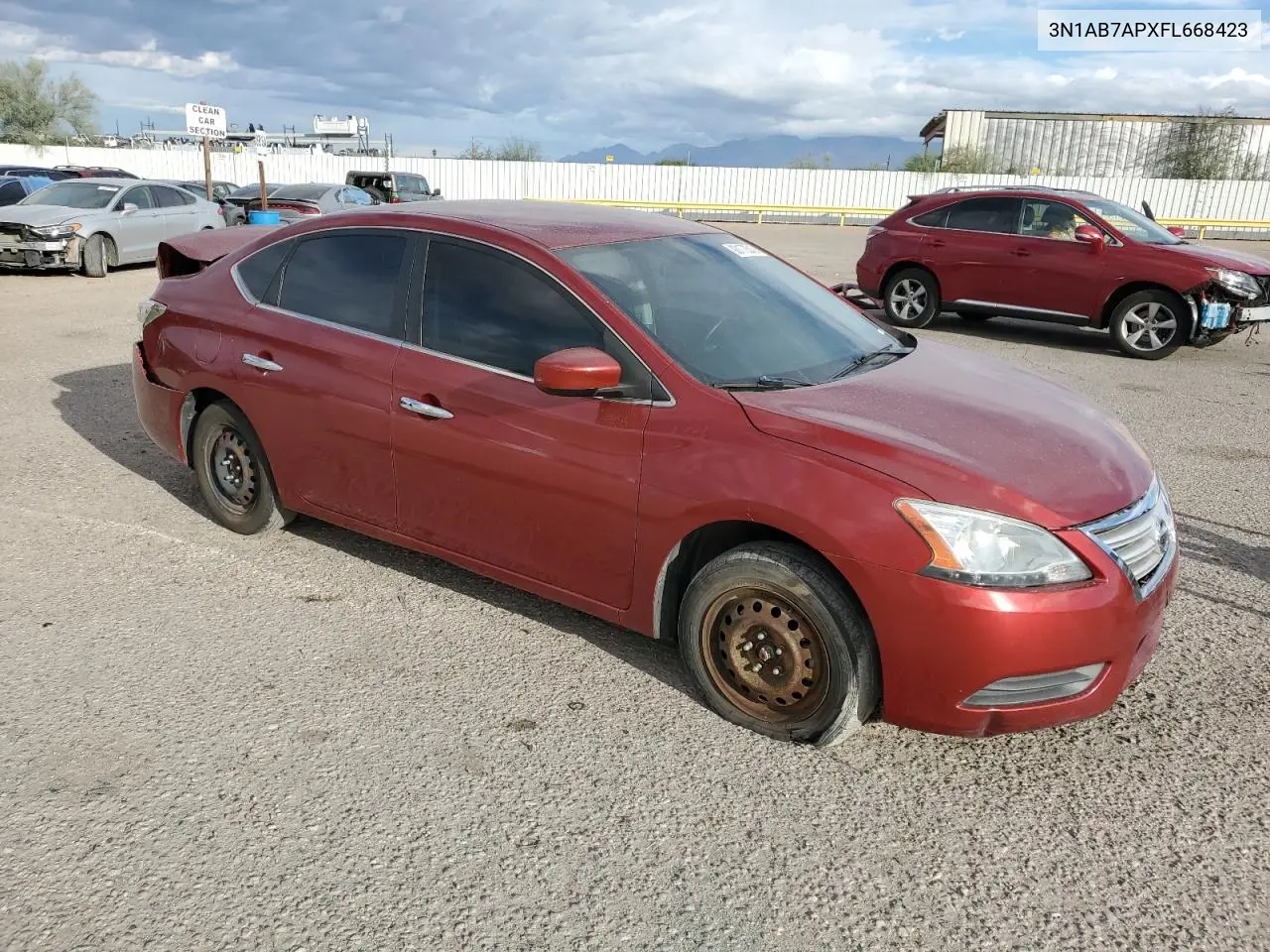 3N1AB7APXFL668423 2015 Nissan Sentra S
