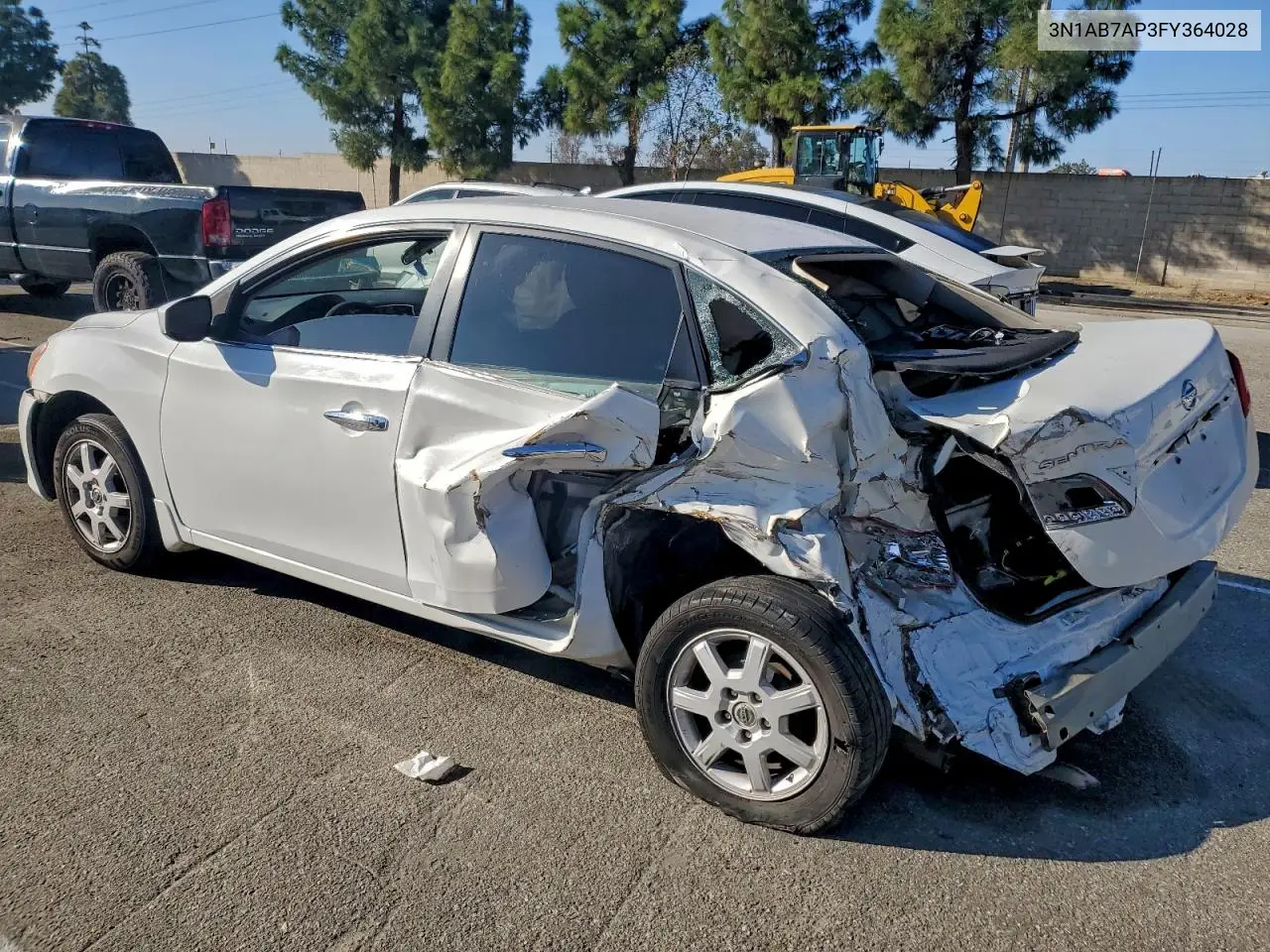 3N1AB7AP3FY364028 2015 Nissan Sentra S