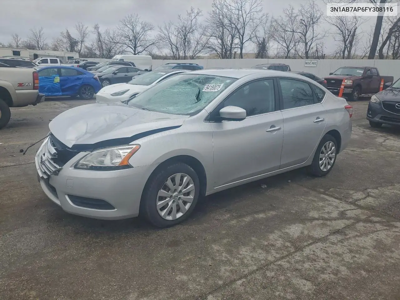 3N1AB7AP6FY308116 2015 Nissan Sentra S