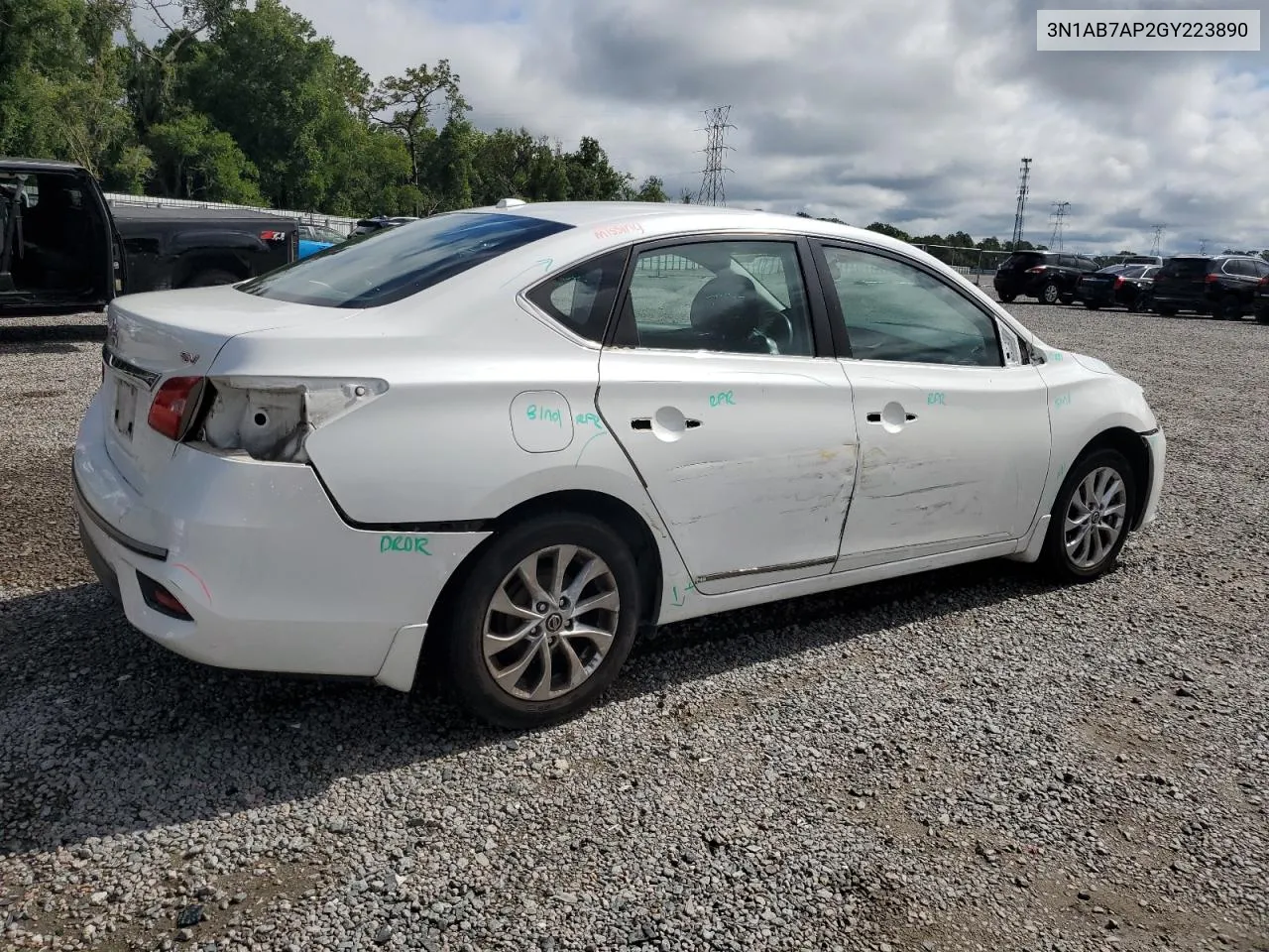 2016 Nissan Sentra S VIN: 3N1AB7AP2GY223890 Lot: 58001514